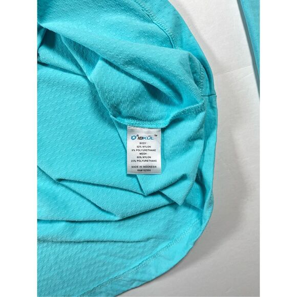 IBKUL 1/4 Zip Mesh Undersleeve TPC River Highlands Embroidered Turquoise Size XL - Picture 10 of 12